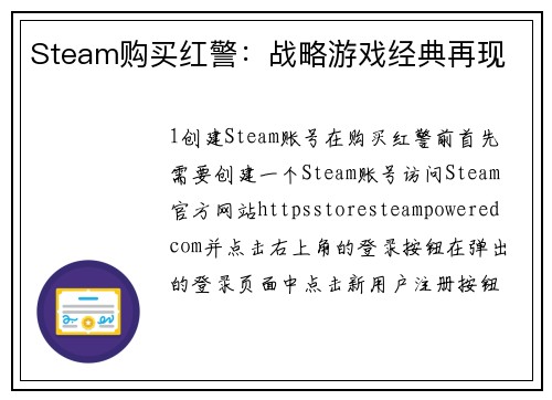 Steam购买红警：战略游戏经典再现